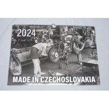 KALENDÁŘ NÁSTĚNNÝ 2024 - MOTOCYKLY MADE IN CZECHOSLOVAKIA